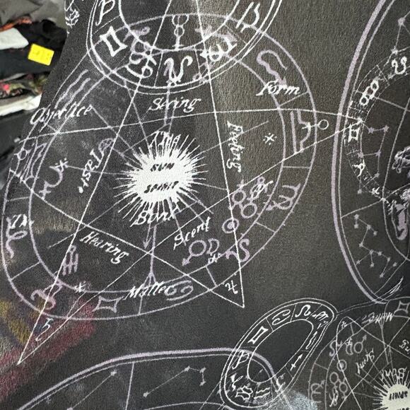 Blackheart spell circle sheer kimono cardigan gothic witchy small ( oversized ) - Picture 5 of 11